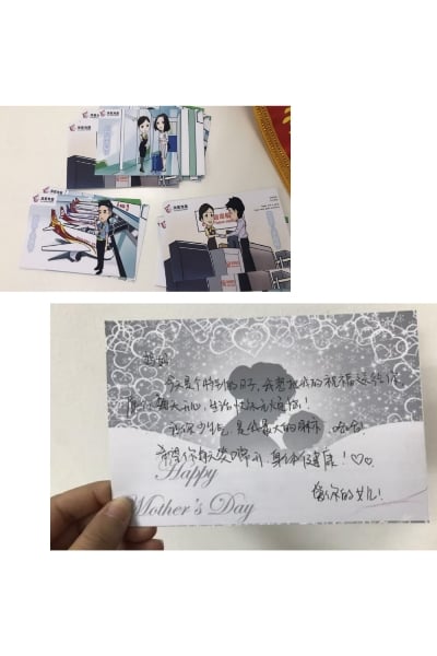 旅客親手在“感恩·母親節”主題明信片上表達對母親的祝福.jpg